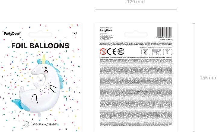 Produktbild Partydeco Einhorn-Ballon - 75cm