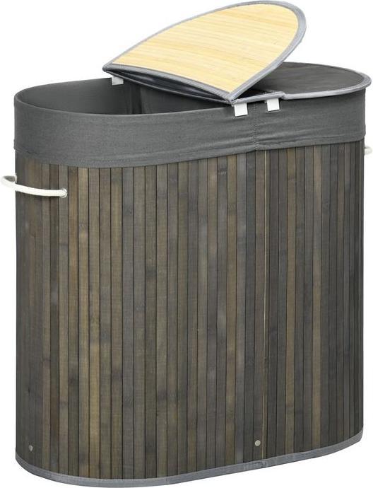 Produktbild Swisshandel24 Wäschekorb mit Deckel 100L Wäschesammler mit Griffen, 2 herausnehmbar Wäschesack (100 l)