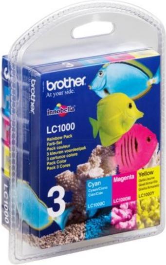 Actual product image Brother LC-1000 Rainbow Pack C/M/Y (M, C, G)