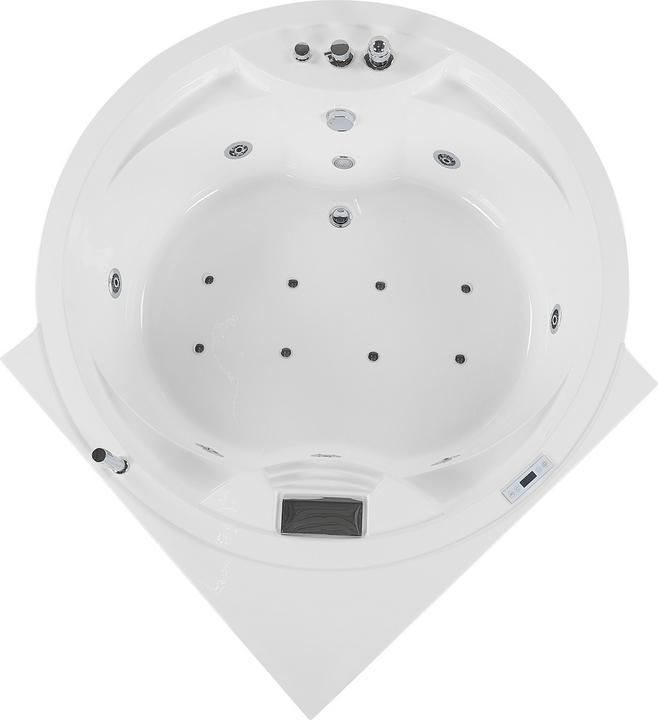 Produktbild Beliani Badewanne-Whirlpool mit Bluetooth Lautsprecher weiss Eckmodell 150 x 114 cm MILANO (412 l, 181 cm, 150 cm)