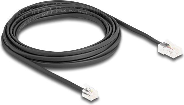 Actual product image Delock Telephone cable RJ45 plug to RJ11 plug black 5 m