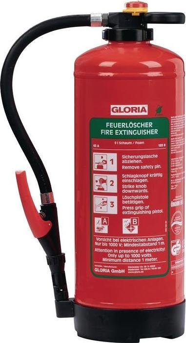 Produktbild Gloria Schaumfeuerlöscher 9 l Aufladegerät Brandklasse A 43 A 183 B mit Wandhalter (B, A)
