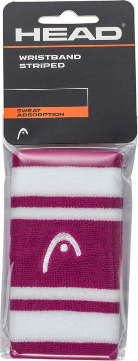 Head Jumbo Wristband Striped Vivid Pink/White (2x)