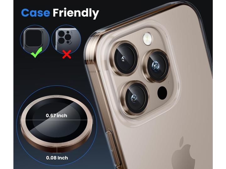 Immagine prodotto Screenguard Protezione della lente della fotocamera Vetro protettivo Apple iPhone 16 Pro (Apple iPhone 16 Pro)