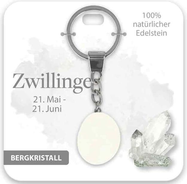 Actual product image BB Klostermannn Schlsselanhnger Edelstein Bergkristall Zwillinge