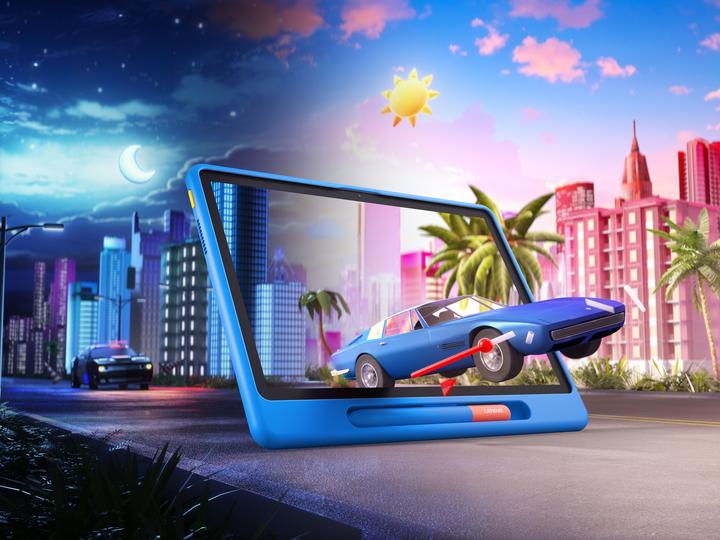 Actual product image Lenovo Tab + Kids Bumper (WLAN only, 10.10", 128 GB, Luna Grey)