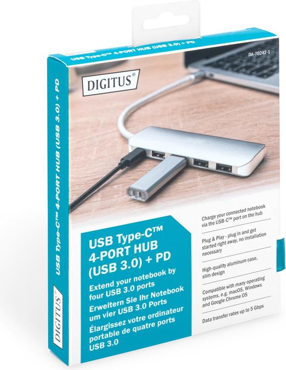 Actual product image Digitus USB-C Hub (USB-C, 4 Ports)