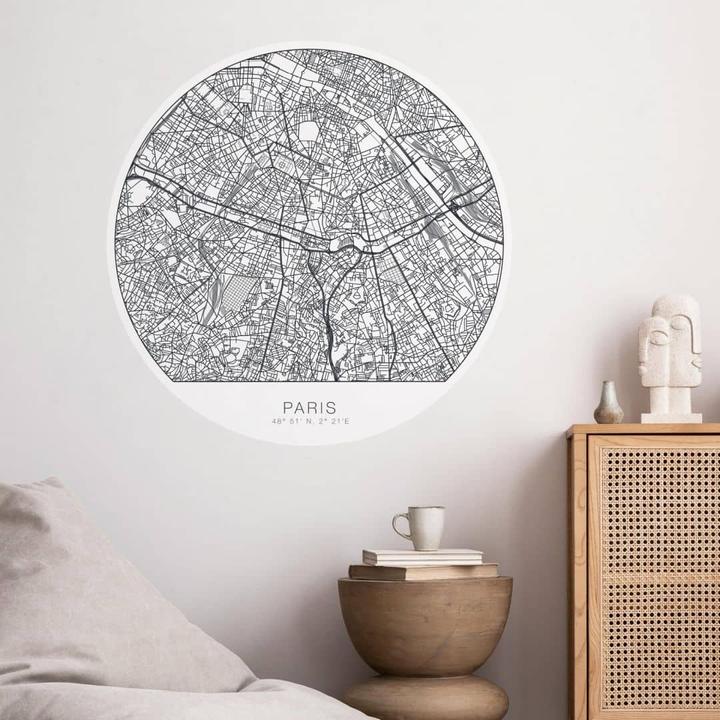 Actual product image Trenddeko City map Paris - round (Ø 90 cm)