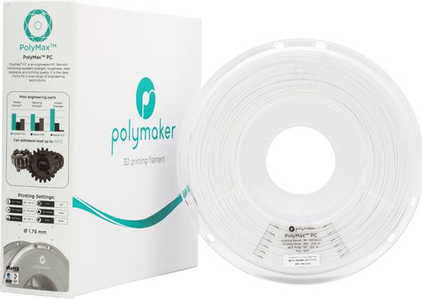 Image du produit Polymaker PCMax™ (Carbone, 1.75 mm, 750 g, Blanc)