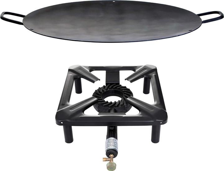 Paella World Hockerkocher-Set (gross) mit Eisen-Wok/Grill-Schale Ø 50 cm - ohne Zündsicherung