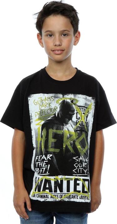 Actual product image Boys Batman v Superman Wanted Poster T-Shirt (140, 146)