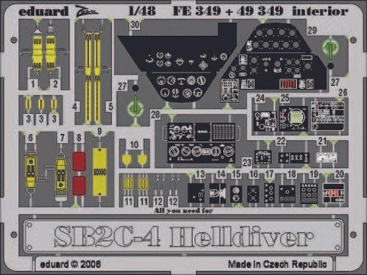 Immagine prodotto Eduard Interni di SB2C-4 Helldiver per il kit Revell Monogram