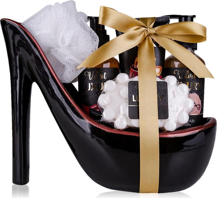 Produktbild Accentra Badeset VELVET LUXURY in Keramikschuh, inkl. 160ml Duschgel und 160ml Schaumbad in Pumpspender, 110m (Körperpflegeset)