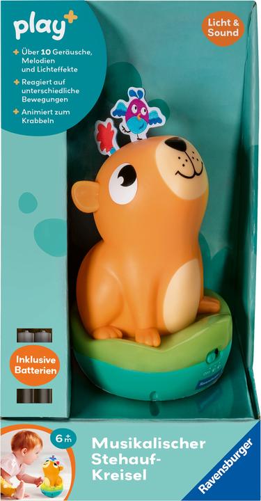 Produktbild Ravensburger 4874 play+ Musikalischer Stehauf-Kreisel: Capybara, Roly-Poly, Steh-auf-Männchen (Deutsch, Englisch, Französisch)