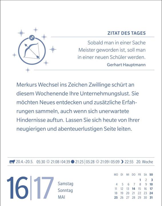 Actual product image Harenberg Schütze Sternzeichenkalender 2026 - Tagesabreisskalender - Ihr Horoskop für jeden Tag (11 x 14 cm, German)