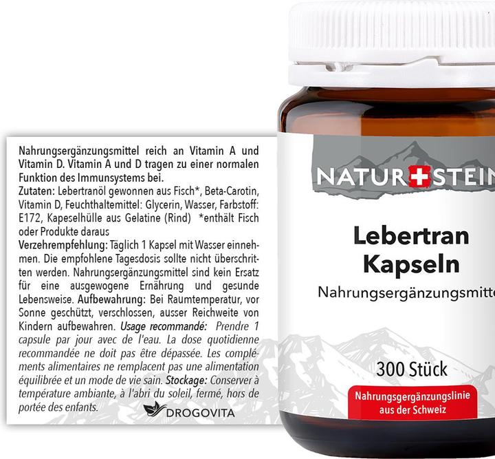 Immagine prodotto Naturstein Capsula di olio di fegato di merluzzo (300 Pezzo/i, Pillole, 171 g)