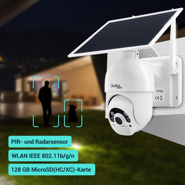 Produktbild Casativo Pan-Tilt Überwachungskamera mit Full-HD, Akku&Solarpanel, IP66, 2er-Set (1920 x 1080 Pixels)