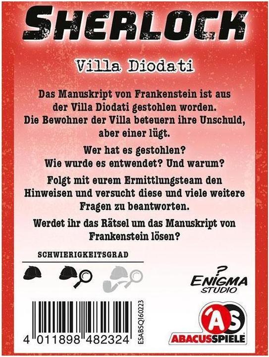 Produktbild Abacus Sherlock – Villa Diodati (Deutsch)
