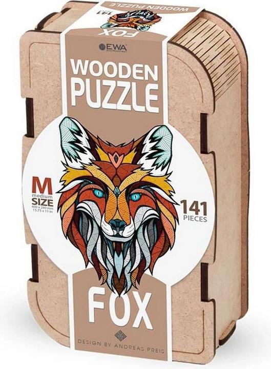 Eco Wood Art Puzzle in legno M - Volpe (In una scatola di legno) (141 pezzi)