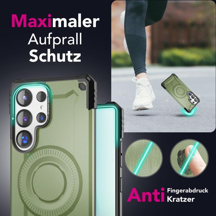 Immagine prodotto Nalia Granite - Armor Panzer Hülle mit MagSafe Ring und Ständer - Military Hardcase (Samsung Galaxy S25 Ultra)