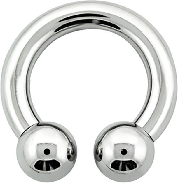 Immagine prodotto Star Piercing Barbell circolare filo interno argento con due palline (senza ottone, Acciaio chirurgico 316L)