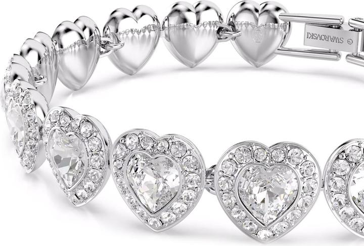 Produktbild Swarovski x Ariana Grande Tennis Armband Verschiedene Schliffe Herz Weiss Rhodiniert (22 cm, Swarovski Metall)