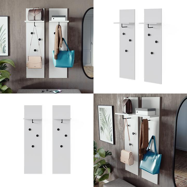 Image du produit Vicco Porte-manteau Siri, blanc, lot de 2 porte-manteaux muraux
