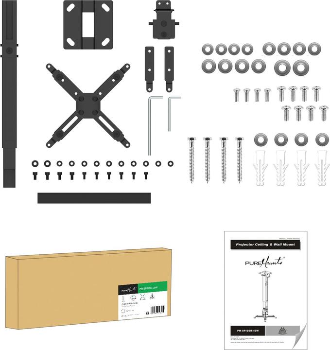 Actual product image PureMounts Spider 40W Projector Mount (Ceiling)