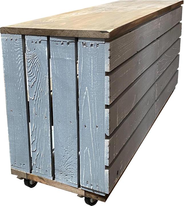 Produktbild Holz Zollhaus Regal auf Rollen Vintage (100 x 50 x 30 cm)