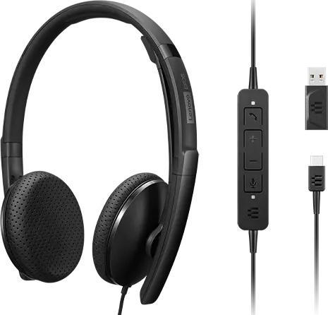 Actual product image Lenovo Wired Voip Headset Uc (Cable, USB-C)