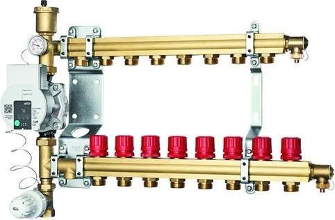 Produktbild Roth ShuntUnit-8, mit vormontierten Verteilerrohren und automatischem Entlüftungsprogramm.