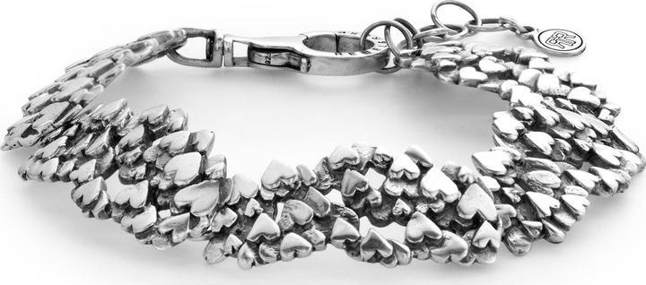 Rebel & Rose Armband Hearts & Hearts RR-BR024-S-XSSM Damen (15 cm, 925er Silber)