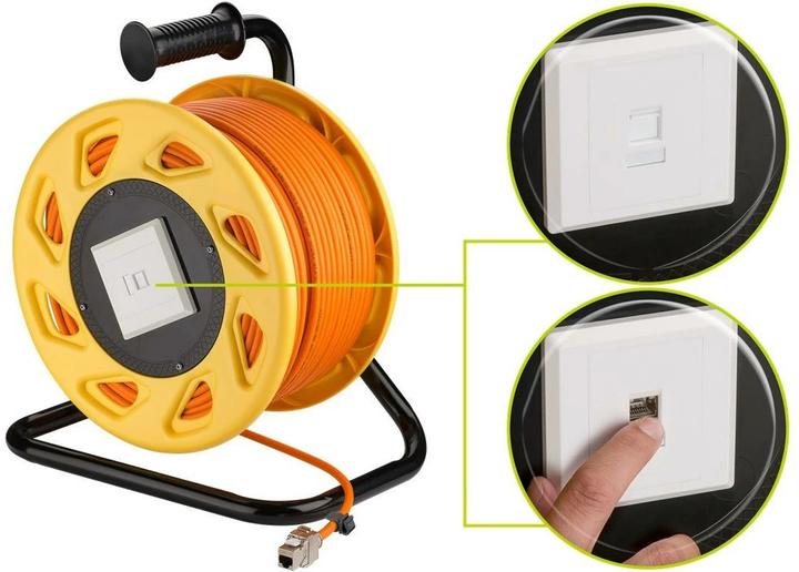 Image du produit Goobay Enrouleur de câble mobile (S/FTP, CAT7a, 50 m)
