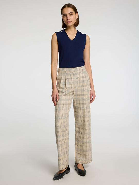 Produktbild Selected Femme Leinenmix Karo Hose mit weitem Bein (34)