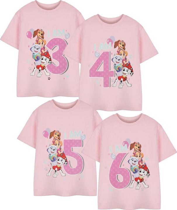 Actual product image Paw Patrol Girls I Am 3 Short-Sleeved Birthday T-Shirt (104)