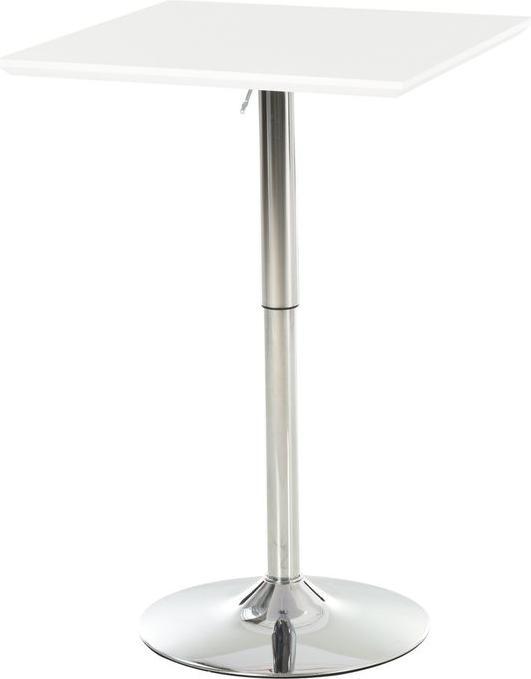 Immagine prodotto Swisshandel24 Tavolo alto, regolabile in altezza, quadrato, acciaio bianco 60 x 60 x 71-92 cm