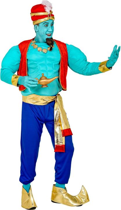 Produktbild Widmann 1001 Nacht Aladin Flaschengeist Kostüm mit Muskelhemd, Weste, Hose, Schärpe, Schuhüberzieher, Turban (XXL)