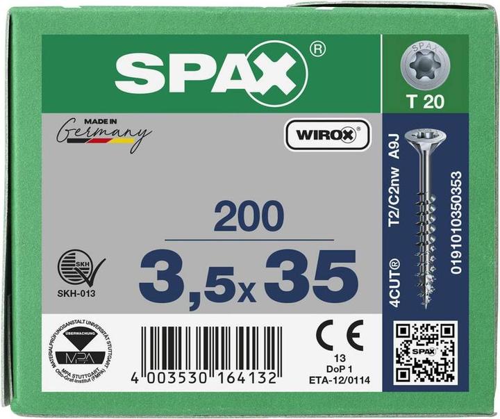 Immagine prodotto Spax Viti universali 3,5 x 35 mm, 200 pezzi (200 Viti per pezzo)