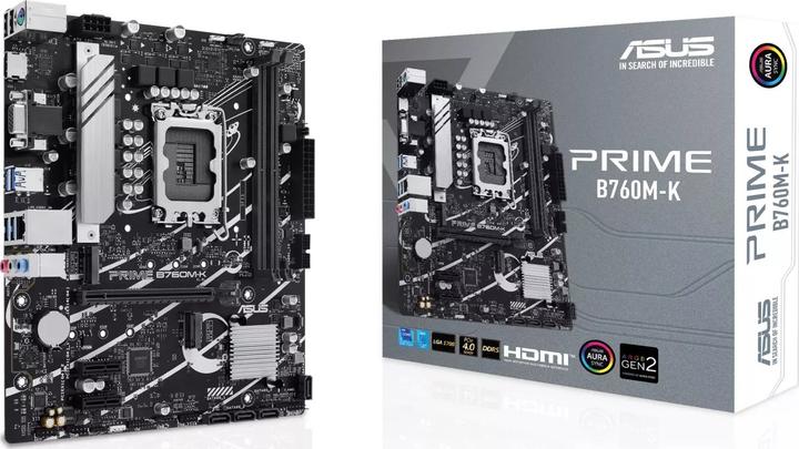 Actual product image ASUS PRIME B760M-K LGA 1700 2DDR5 microA (LGA 1700, Intel B760, mATX)