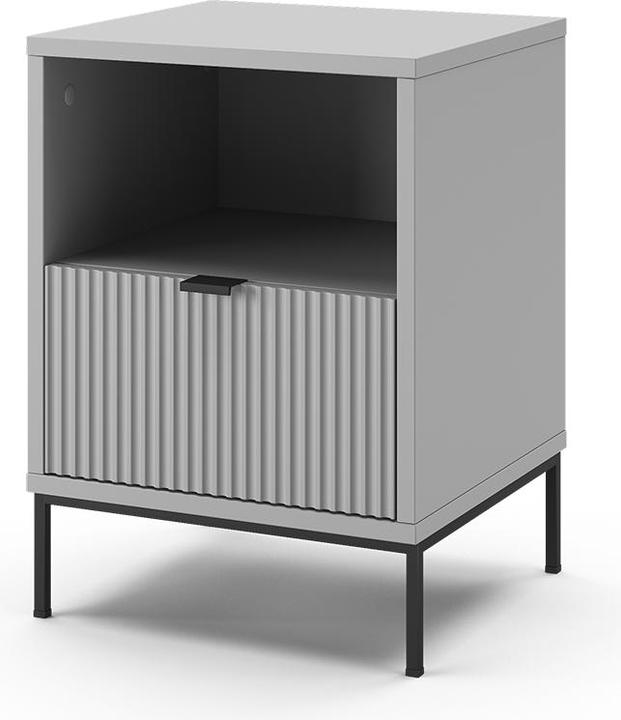 Vichy Nachttisch Eliza, Grau, 40 x 55 cm mit 1 Schublade