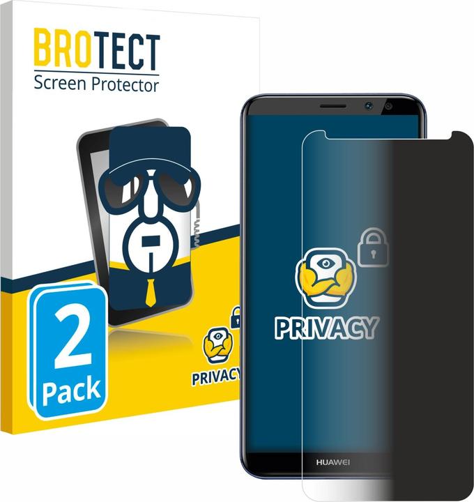 Productafbeelding BROTECT Anti-spionnetje privacyfolie Beschermfolie tegen blauw licht (2 Stuk, Huawei Mate 10 Lite)