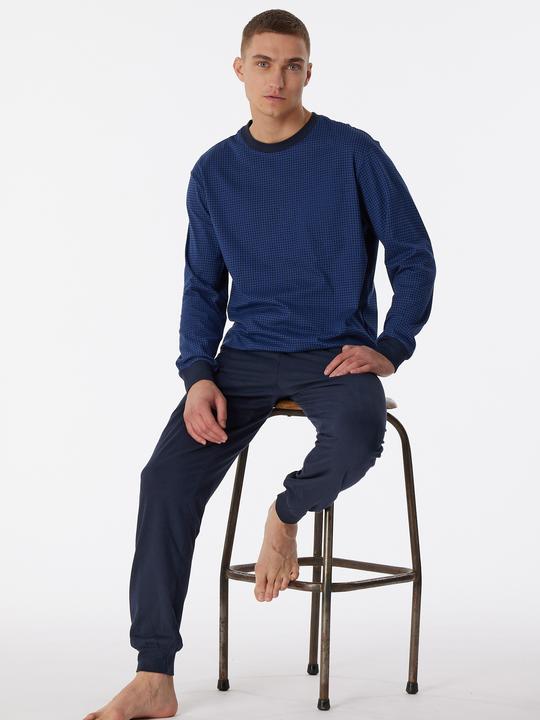 Produktbild Schiesser langer Herren Pyjama / Schlafanzug mit Rundhals-Ausschnitt (XL)