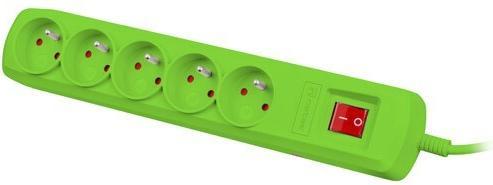 Actual product image Genesis NATEC Bercy 400 1.5m surge protector 5x French sockets green (5 x, CEE 7/3, 1.50 m)