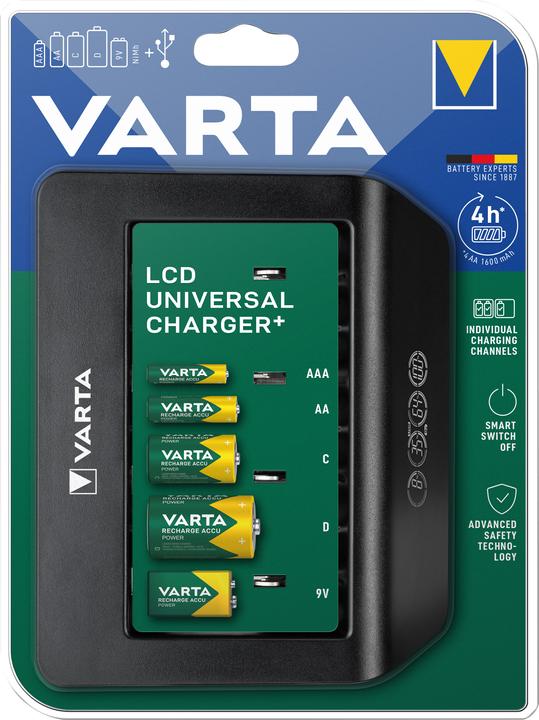 Varta LCD Universal Charger+ (1 Stk., 9V Block, Ladegerät ohne Akku)