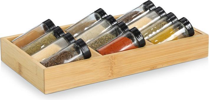 Produktbild Zeller Present Gewürzregal Set 13-teilig Bambus Glas 38x20x5 cm