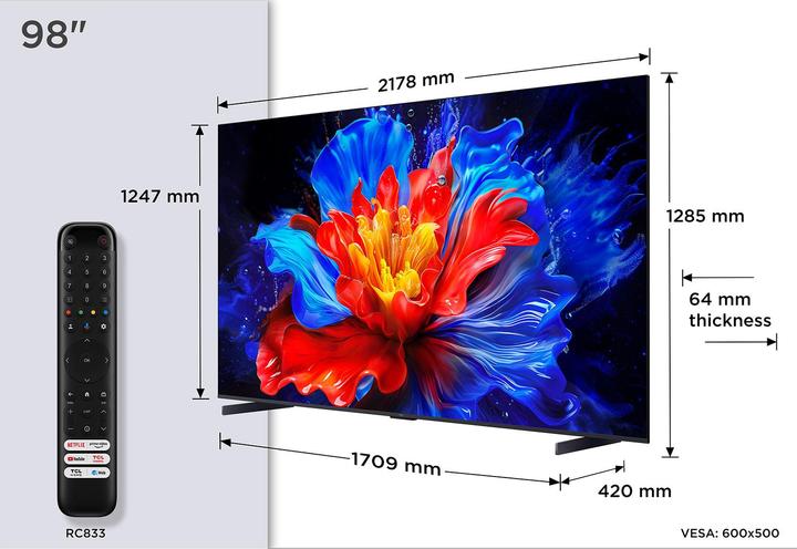 Produktbild TCL 98P8K (98", QLED, 4K, 2025)