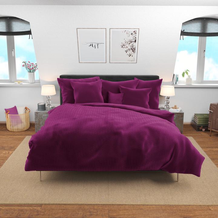 Immagine prodotto Lotus Bettwaren Biancheria da letto in raso Seersucker uni (Copripiumino, 200 x 210 cm)