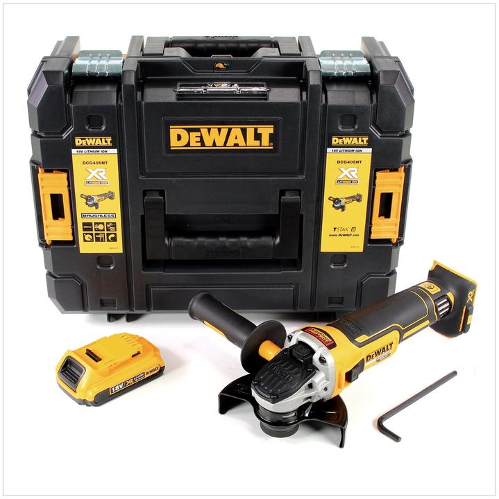 Produktbild DeWalt DCG 405 NT Akku Winkelschleifer 18V 125mm Brushless + 1x Akku 2,0Ah - ohne Ladegerät (125 mm)