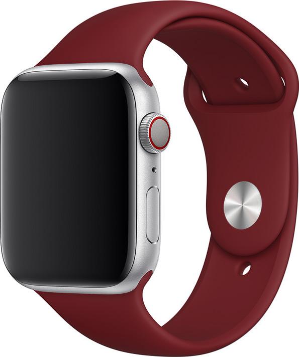 Image du produit PhoneLook Bracelet sport en silicone rouge bordeau 42mm / 44mm / 45mm (45 mm, 44 mm, 42 mm, Caoutchouc / silicone, Montre Apple)