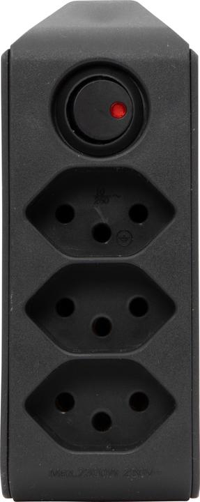 Produktbild Brennenstuhl cleverLINE Abzweigstecker 3-fach schwarz mit Schalter, drehbar bis 300° (ohne Aufhänger) *CH* (Typ 13, 3 x)
